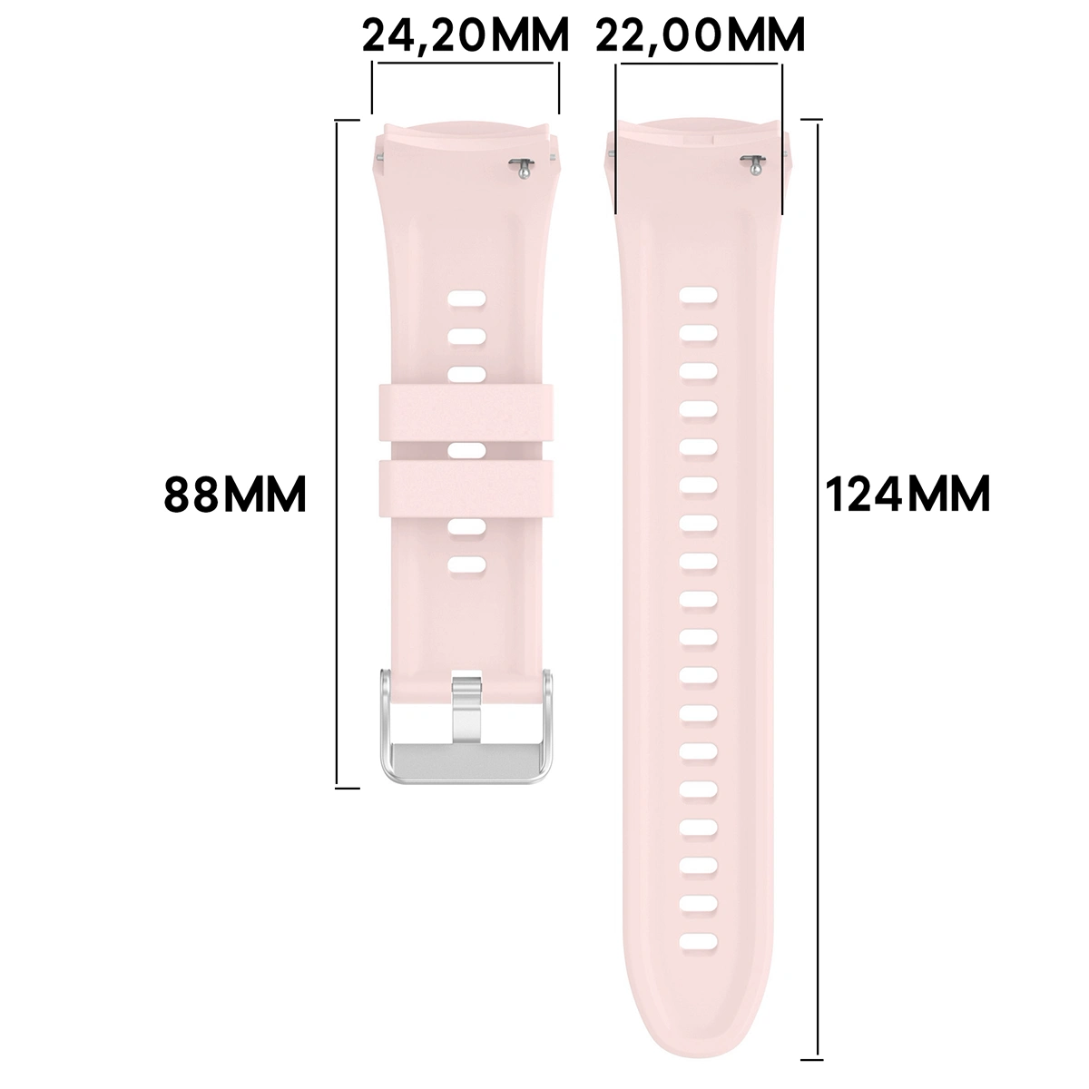Grafika poglądowa ukazująca sposób mierzenia paska do Huawei Watch 5 46 mm
